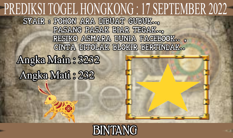 PREDIKSI TOGEL HONGKONG HARI SABTU : 17 SEPTEMBER 2022