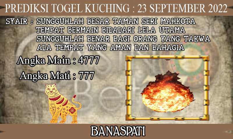 PREDIKSI TOGEL KUCHING HARI JUMAT : 23 SEPTEMBER 2022