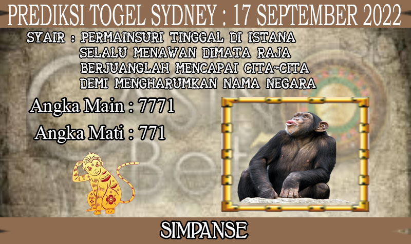 PREDIKSI TOGEL SYDNEY HARI SABTU : 17 SEPTEMBER 2022