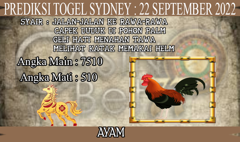 PREDIKSI TOGEL SYDNEY HARI KAMIS : 22 SEPTEMBER 2022