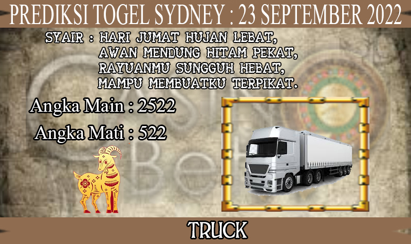 PREDIKSI TOGEL SYDNEY HARI JUMAT : 23 SEPTEMBER 2022