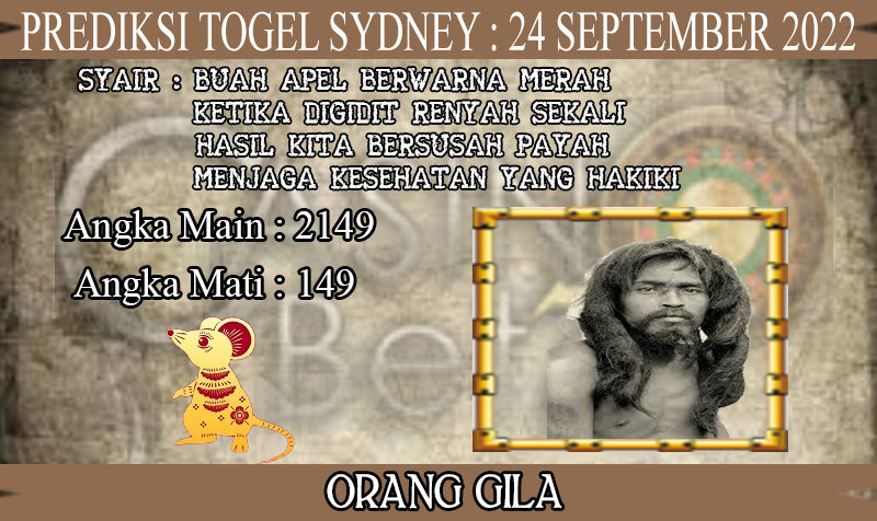 PREDIKSI TOGEL SYDNEY HARI SABTU : 24 SEPTEMBER 2022