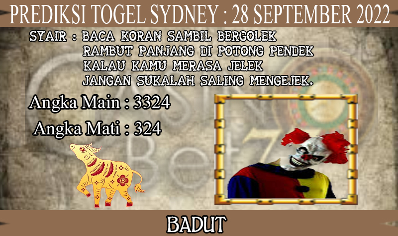 PREDIKSI TOGEL SYDNEY HARI RABU : 28 SEPTEMBER 2022