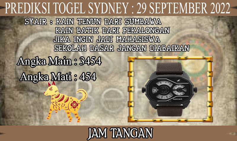 PREDIKSI TOGEL SYDNEY HARI KAMIS : 29 SEPTEMBER 2022