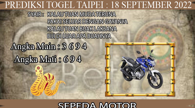 PREDIKSI TOGEL TAIPEI HARI MINGGU : 18 SEPTEMBER 2022