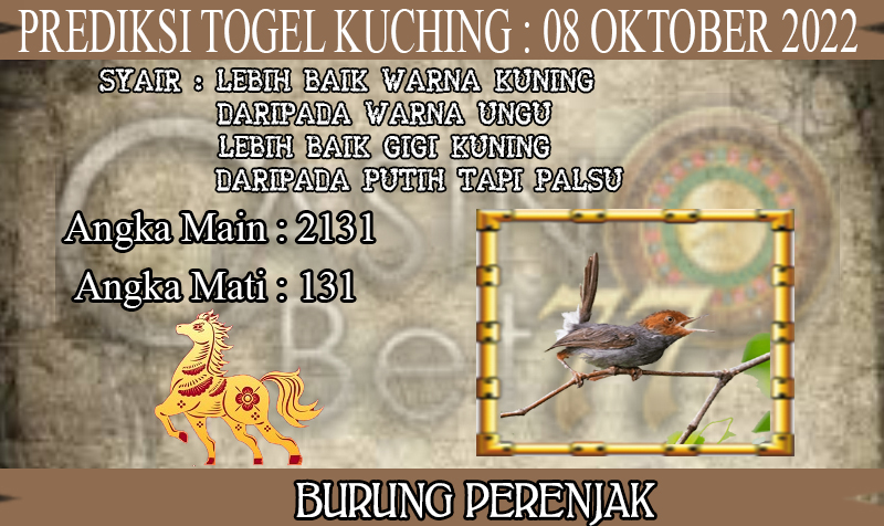 PREDIKSI TOGEL KUCHING HARI SABTU : 08 OKTOBER 2022