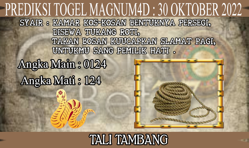 PREDIKSI TOGEL MAGNUM4D HARI MINGGU : 30 OKTOBER 2022