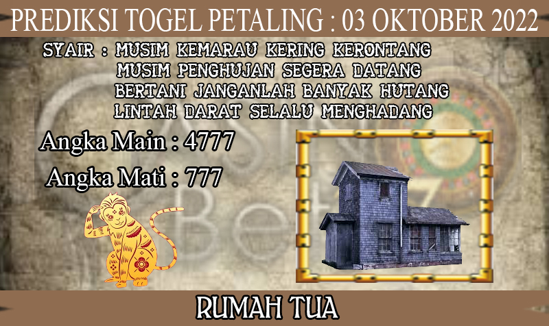 PREDIKSI TOGEL PETALING HARI SENIN : 03 OKTOBER 2022