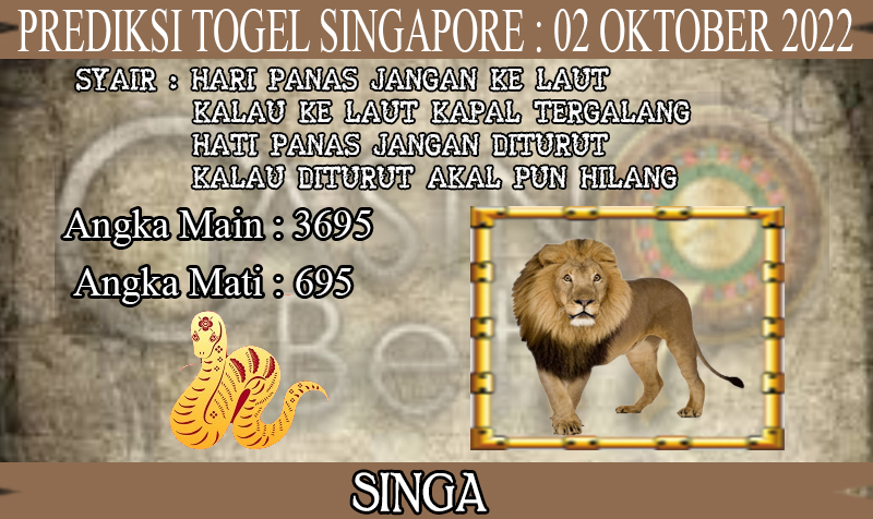 PREDIKSI TOGEL SINGAPORE HARI MINGGU : 02 OKTOBER 2022