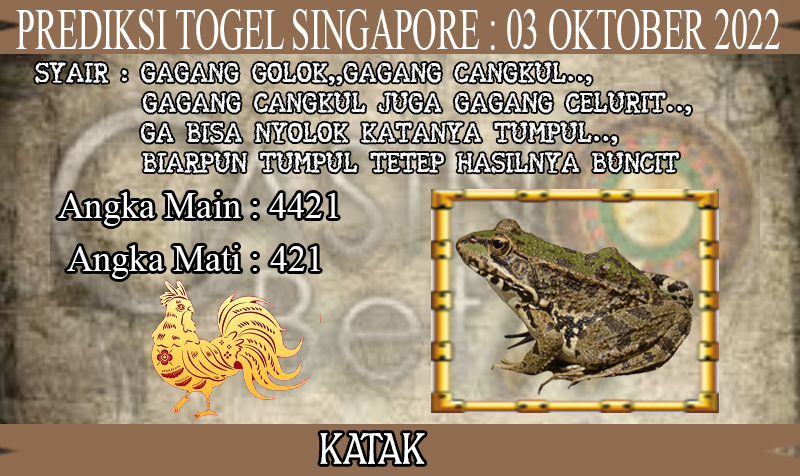 PREDIKSI TOGEL SINGAPORE HARI SENIN : 03 OKTOBER 2022