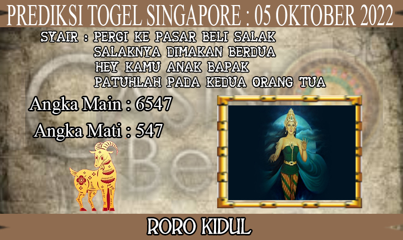 PREDIKSI TOGEL SINGAPORE HARI RABU : 05 OKTOBER 2022