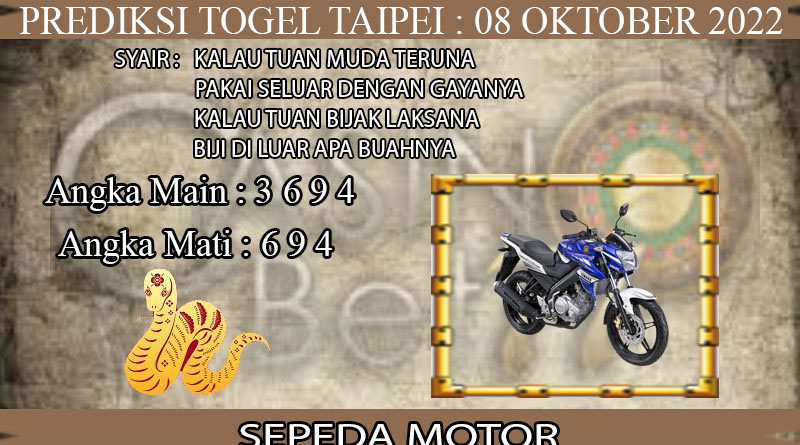 PREDIKSI TOGEL TAIPEI HARI SABTU : 08 OKTOBER 2022