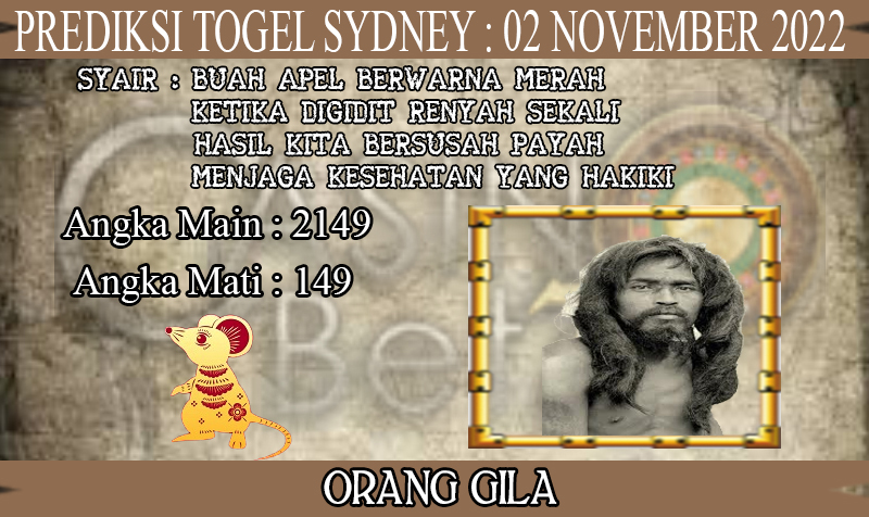 PREDIKSI TOGEL SYDNEY HARI RABU : 02 NOVEMBER 2022