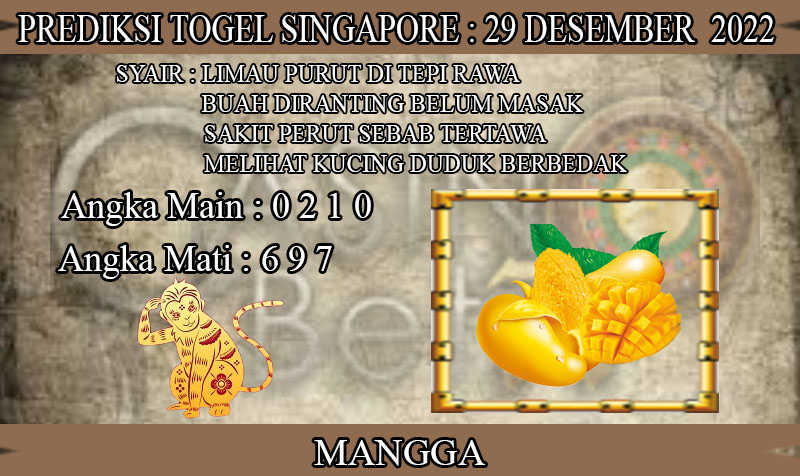 PREDIKSI TOGEL SINGAPORE HARI KAMIS : 29 DESEMBER 2022