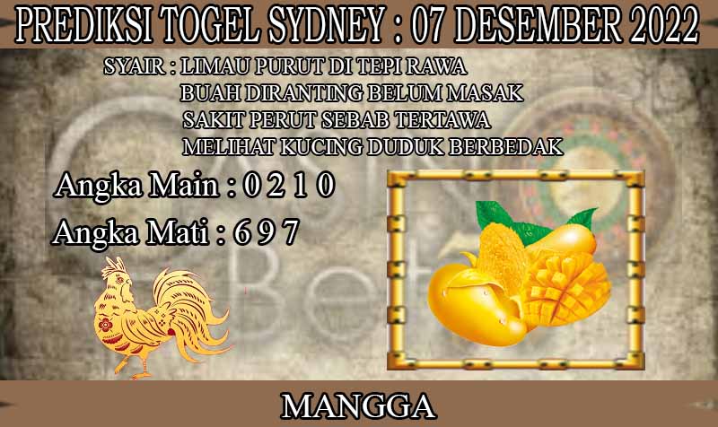 PREDIKSI TOGEL SYDNEY HARI RABU : 07 DESEMBER 2022