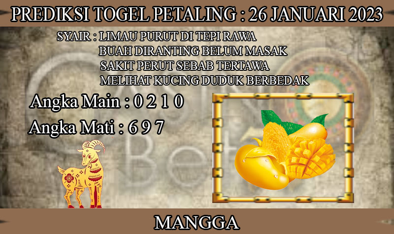 PREDIKSI TOGEL PETALING HARI KAMIS : 26 JANUARI 2023