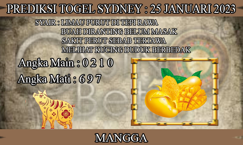 PREDIKSI TOGEL SYDNEY HARI RABU : 25 JANUARI 2023