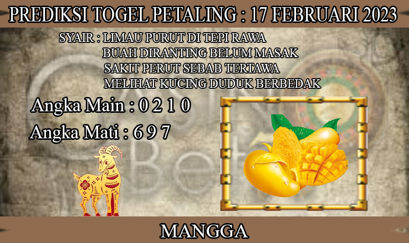 PREDIKSI TOGEL PETALING HARI JUMAT : 17 FEBRUARI 2023