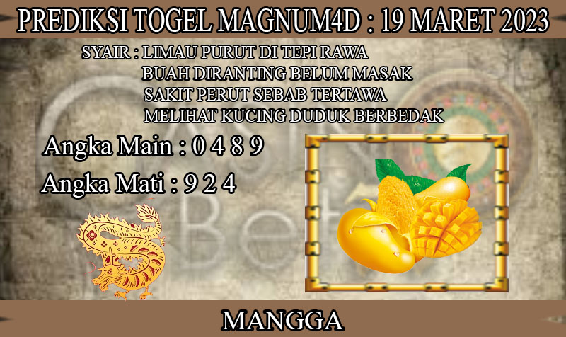 PREDIKSI TOGEL MAGNUM4D HARI MINGGU : 19 MARET 2022