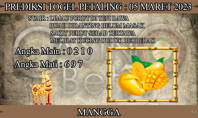 PREDIKSI TOGEL PETALING HARI MINGGU : 05 MARET 2023