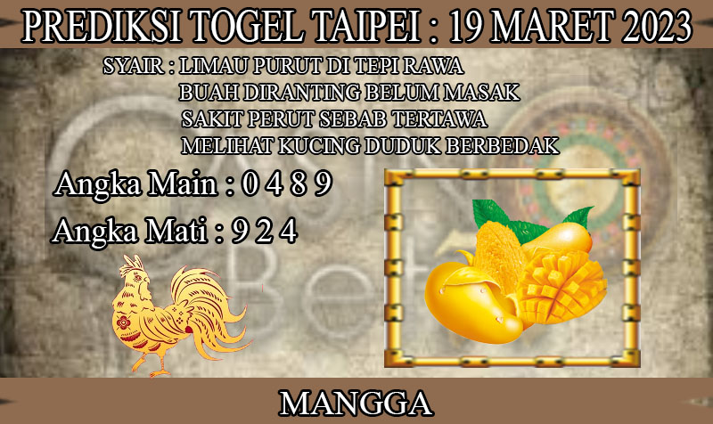 PREDIKSI TOGEL TAIPEI HARI MINGGU : 19 MARET 2023