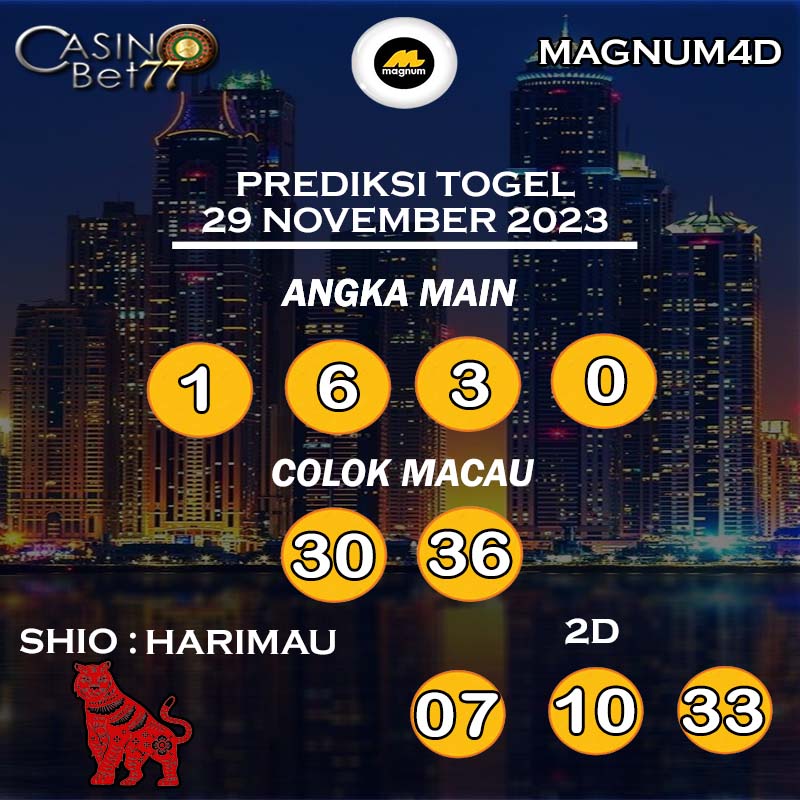 PREDIKSI TOGEL MAGNUM4D HARI RABU : 29 NOVEMBER 2023