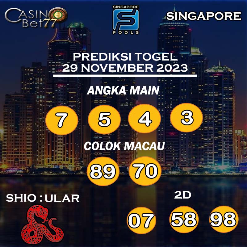 PREDIKSI TOGEL SINGAPORE HARI RABU : 29 NOVEMBER 2023