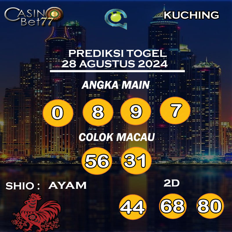 PREDIKSI TOGEL KUCHING HARI RABU : 28 AGUSTUS 2024