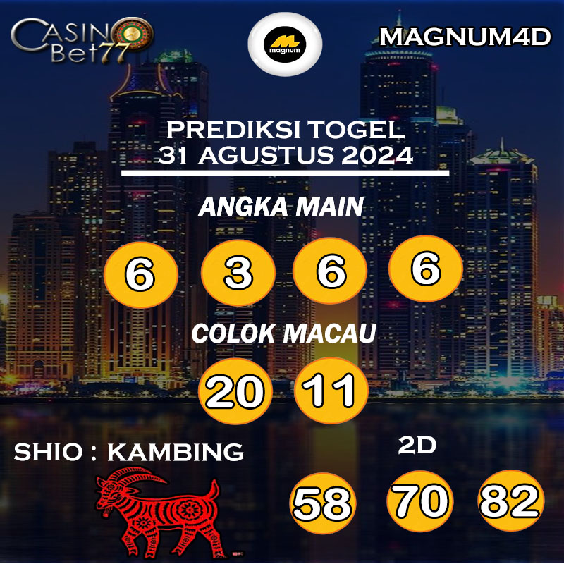 PREDIKSI TOGEL MAGNUM4D HARI SABTU : 31 AGUSTUS 2024