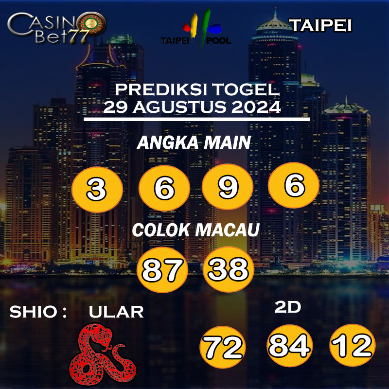 PREDIKSI TOGEL TAIPEI HARI KAMIS : 29 AGUSTUS 2024