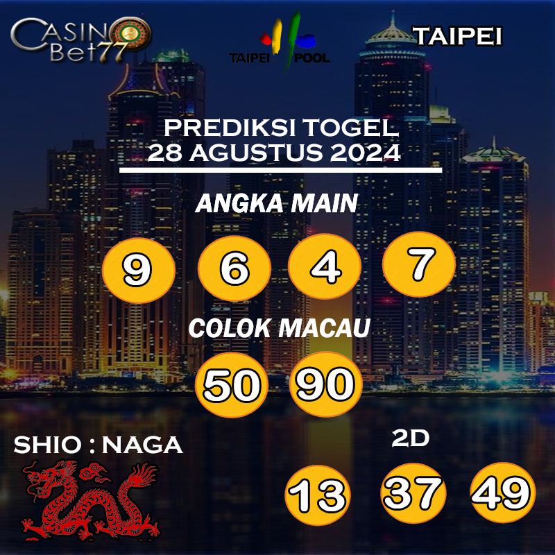 PREDIKSI TOGEL TAIPEI HARI RABU : 28 AGUSTUS 2024