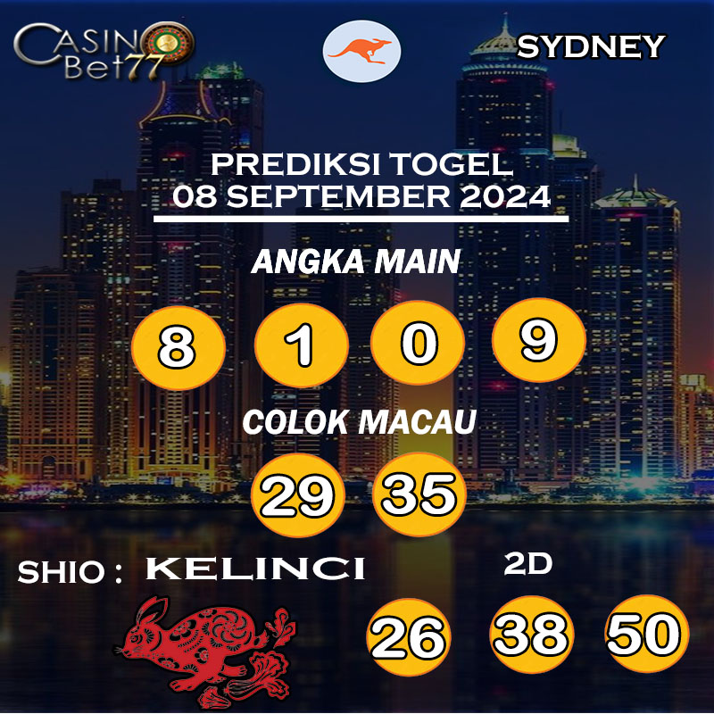 PREDIKSI TOGEL SYDNEY HARI MINGGU : 08 SEPTEMBER 2024