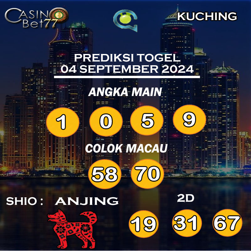 PREDIKSI TOGEL KUCHING HARI RABU : 04 SEPTEMBER 2024