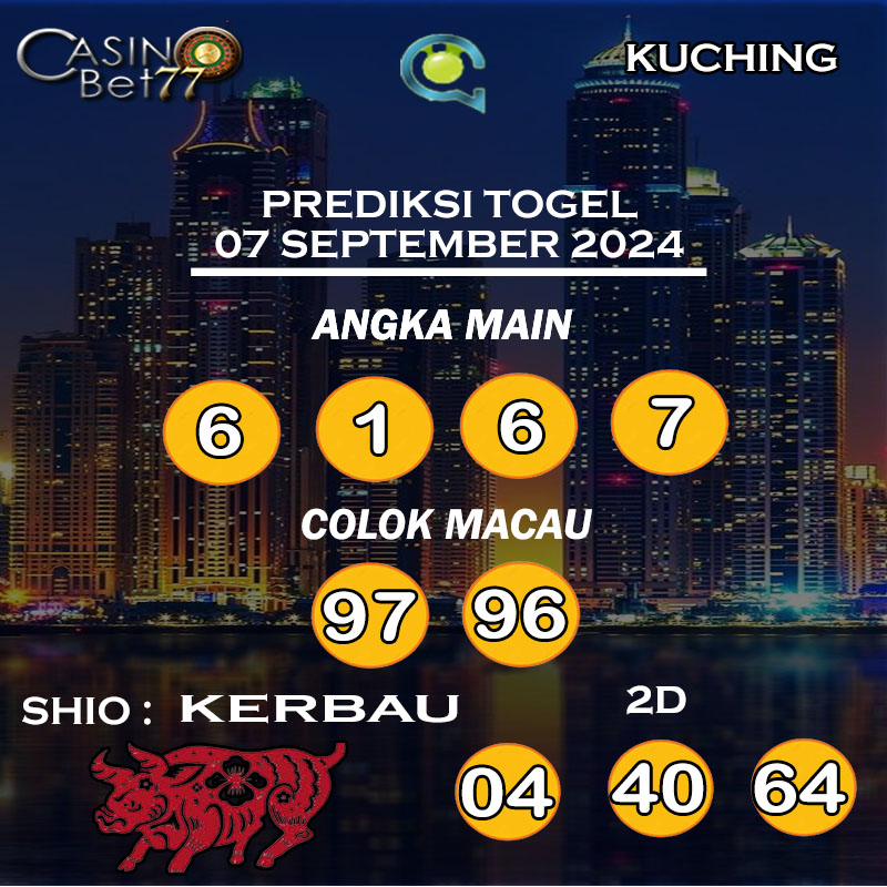 PREDIKSI TOGEL KUCHING HARI SABTU : 07 SEPTEMBER 2024