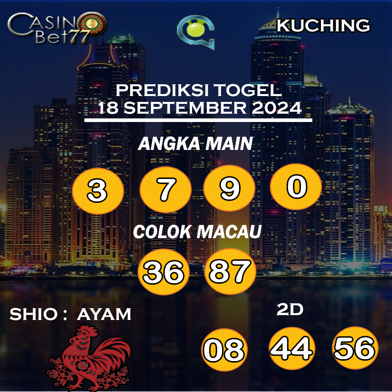 PREDIKSI TOGEL KUCHING HARI RABU : 18 SEPTEMBER 2024