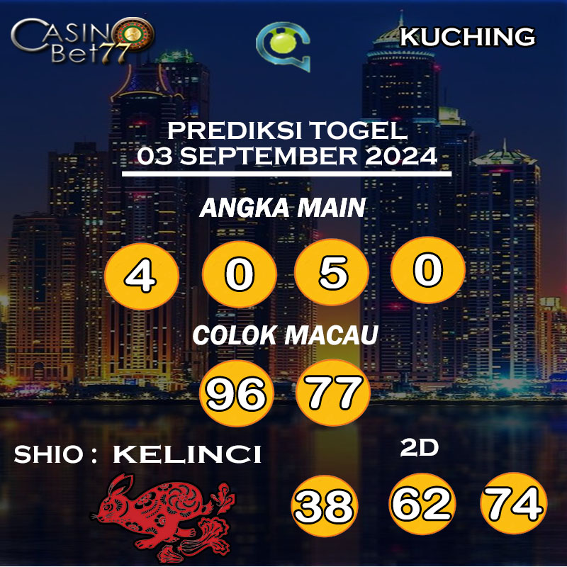 PREDIKSI TOGEL KUCHING HARI SELASA : 03 SEPTEMBER 2024