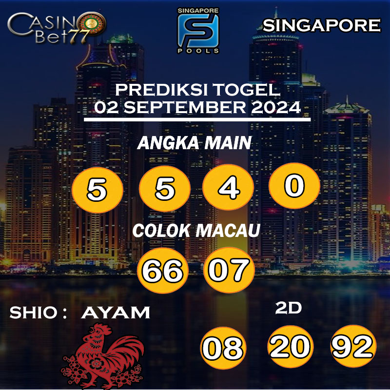 PREDIKSI TOGEL SINGAPORE HARI SENIN : 02 SEPTEMBER 2024