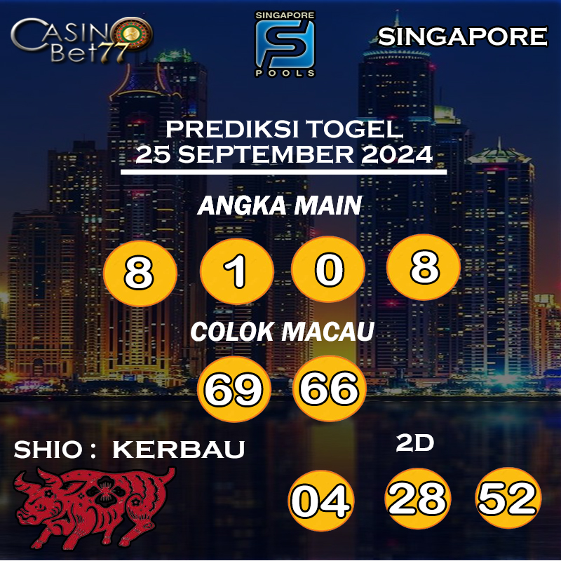 PREDIKSI TOGEL SINGAPORE HARI RABU : 25 SEPTEMBER 2024