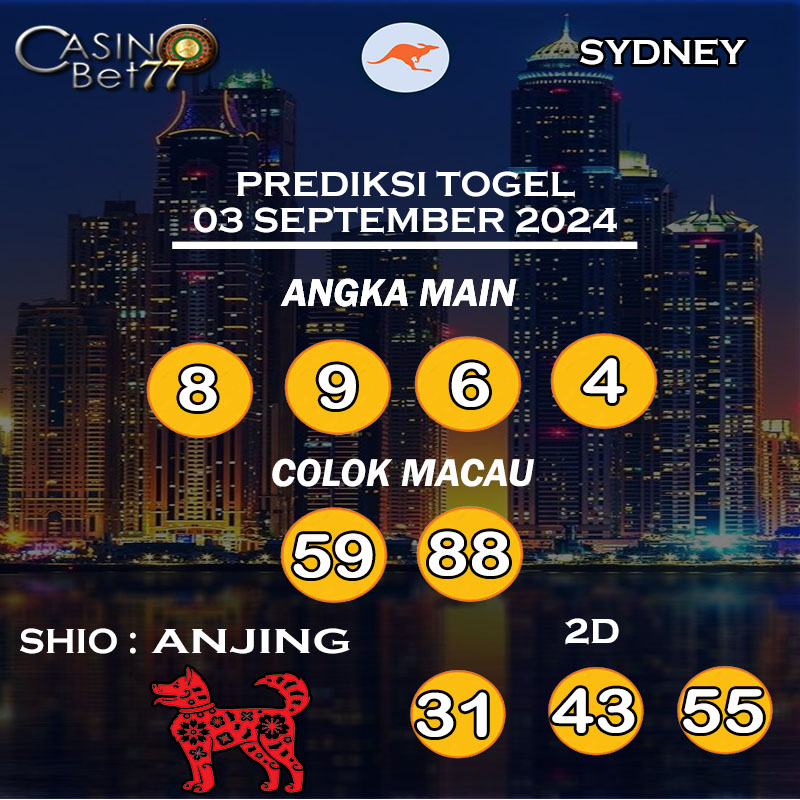 PREDIKSI TOGEL SYDNEY HARI SELASA : 03 SEPTEMBER 2024