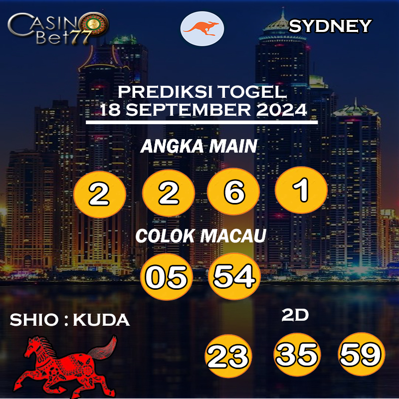 PREDIKSI TOGEL SYDNEY HARI RABU : 18 SEPTEMBER 2024