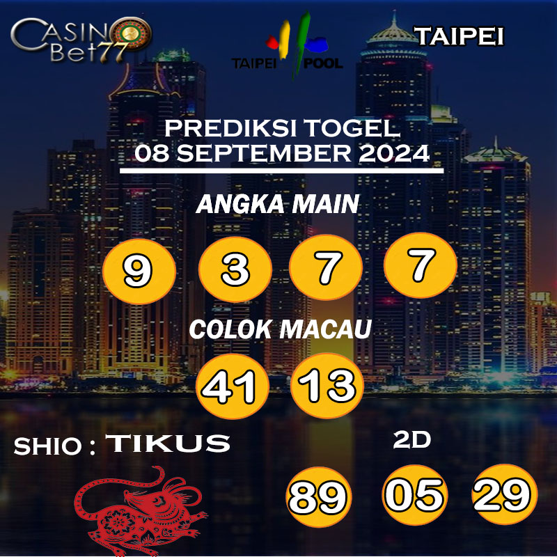 PREDIKSI TOGEL TAIPEI HARI MINGGU : 08 SEPTEMBER 2024