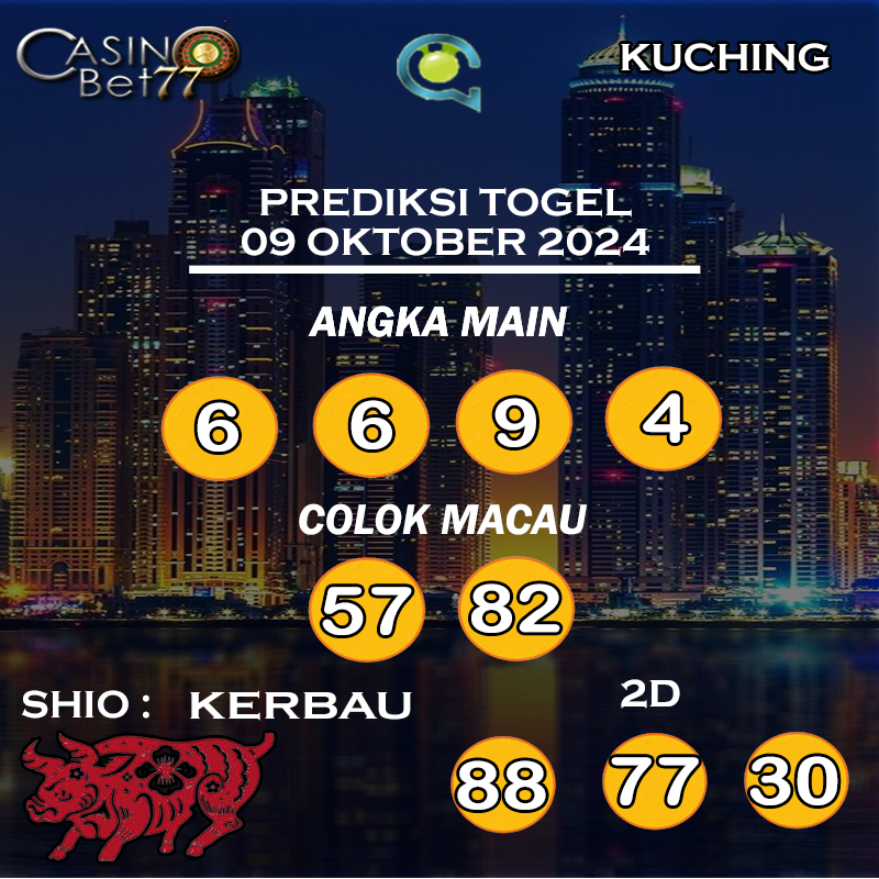 PREDIKSI TOGEL KUCHING HARI RABU : 09 OKTOBER 2024