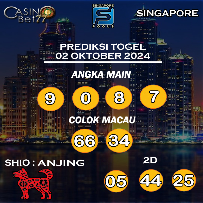 PREDIKSI TOGEL SINGAPORE HARI RABU : 02 OKTOBER 2024