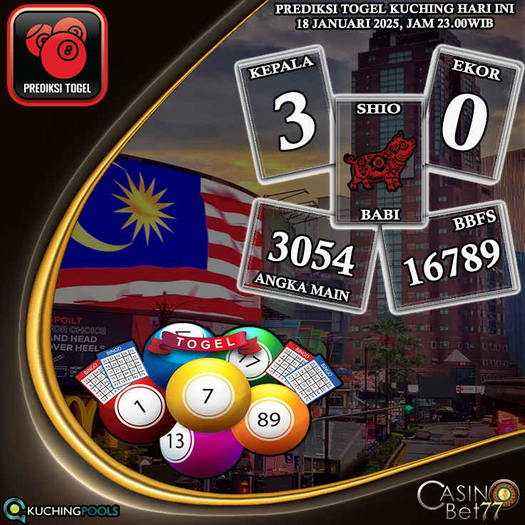 PREDIKSI TOGEL KUCHING HARI SABTU : 18 JANUARI 2025