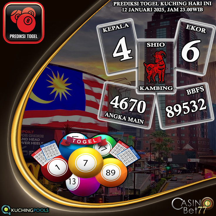 PREDIKSI TOGEL KUCHING HARI MINGGU : 12 JANUARI 2025