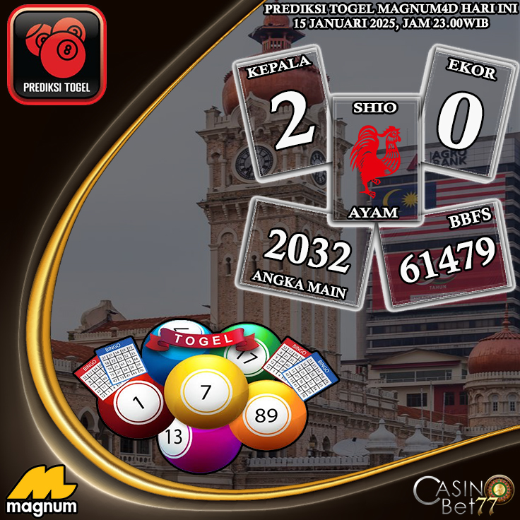 PREDIKSI TOGEL MAGNUM4D HARI RABU : 15 JANUARI 2025