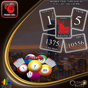 PREDIKSI TOGEL TAIPEI HARI RABU : 30 JULI 2025