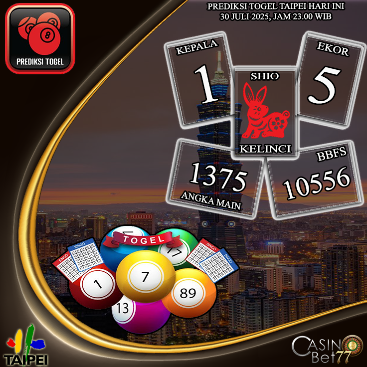 PREDIKSI TOGEL TAIPEI HARI RABU : 30 JULI 2025