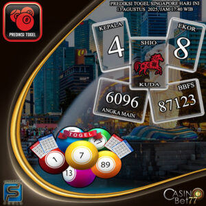 PREDIKSI TOGEL SINGAPORE HARI RABU : 13 AGUSTUS 2025